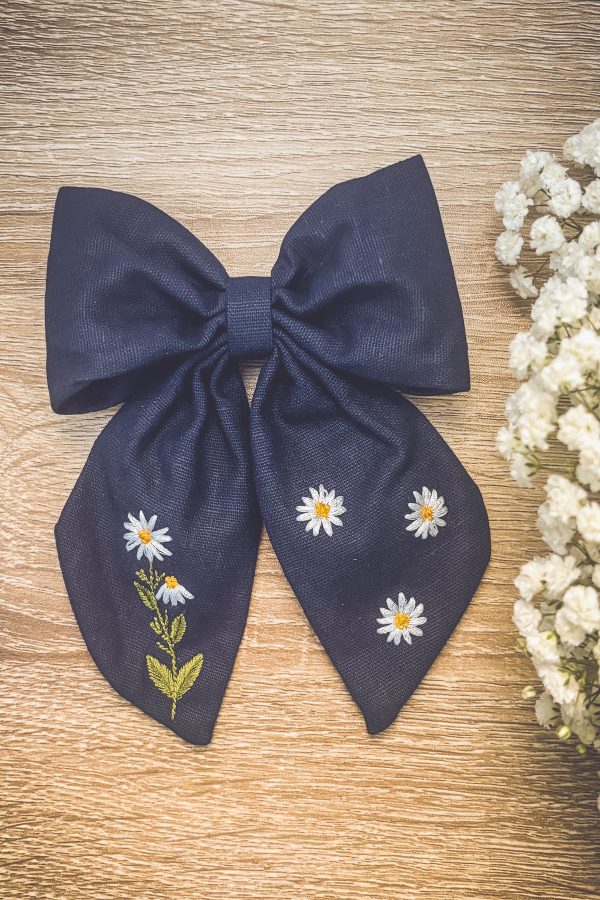 Adorable Blue Daisy Bow - Image 2