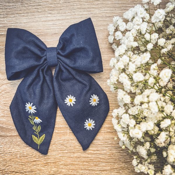 Adorable Blue Daisy Bow - Image 8