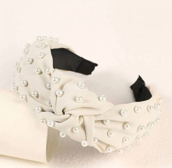 Beautiful Cream and Pearl Headband - Image 2