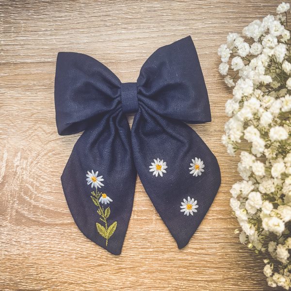Adorable Blue Daisy Bow - Image 5