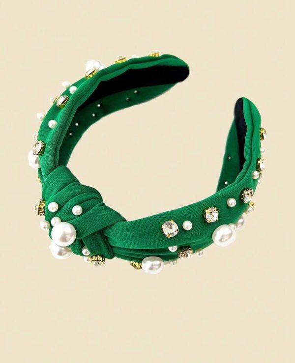Beautiful Green and Pearl Headband - Image 3