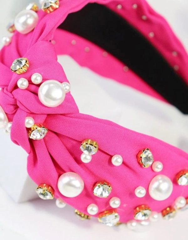 Beautiful Pink and Pearl Headband - Image 2