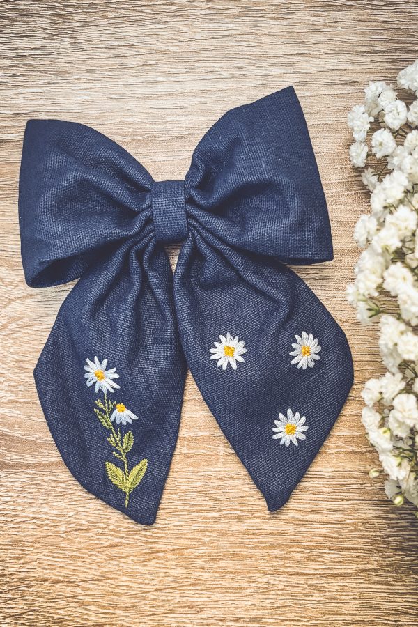 Adorable Blue Daisy Bow - Image 7